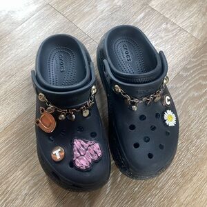 Moving out tomorrow!!! CROCS x atmos Collab Black Platform Slippers